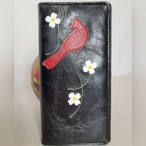 Lavishy Eco-Friendly Toxic-Free Faux Vegan Leather Cardinal Applique Wallet